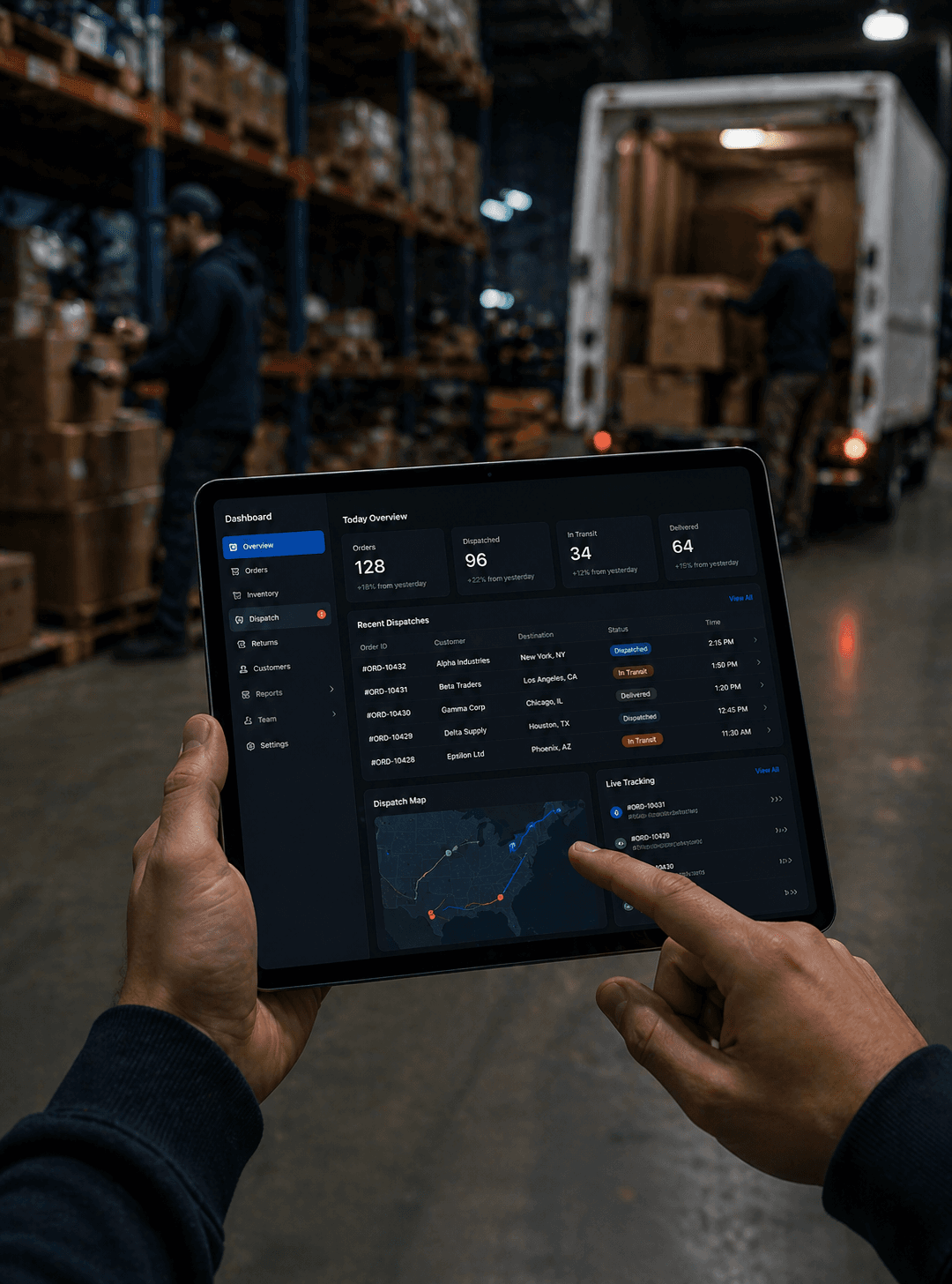 The Company App iPad screenshot showing inventory dashboard