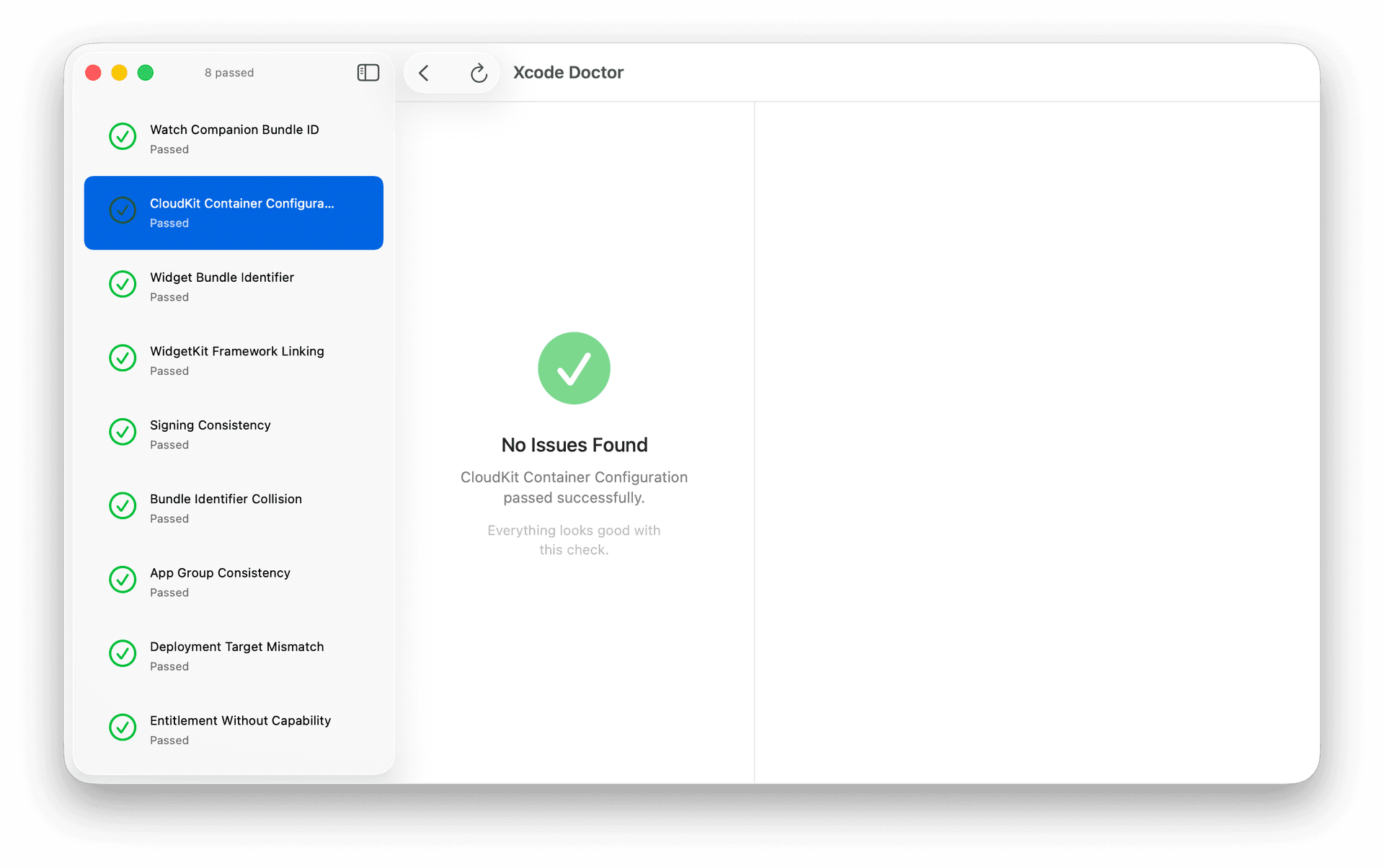Xcode Doctor App Screenshot