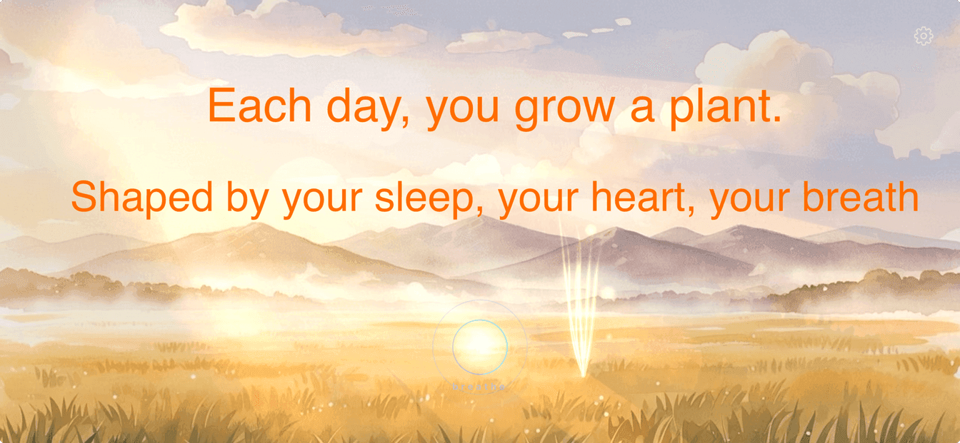Stillgrow — tap a seed and a luminous plant grows from your physiological state