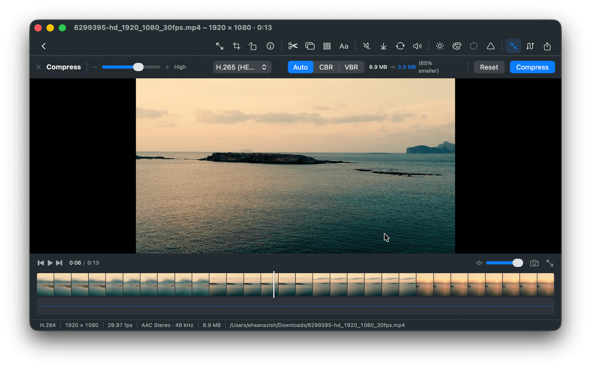 MovieArmyKnife trim and merge timeline