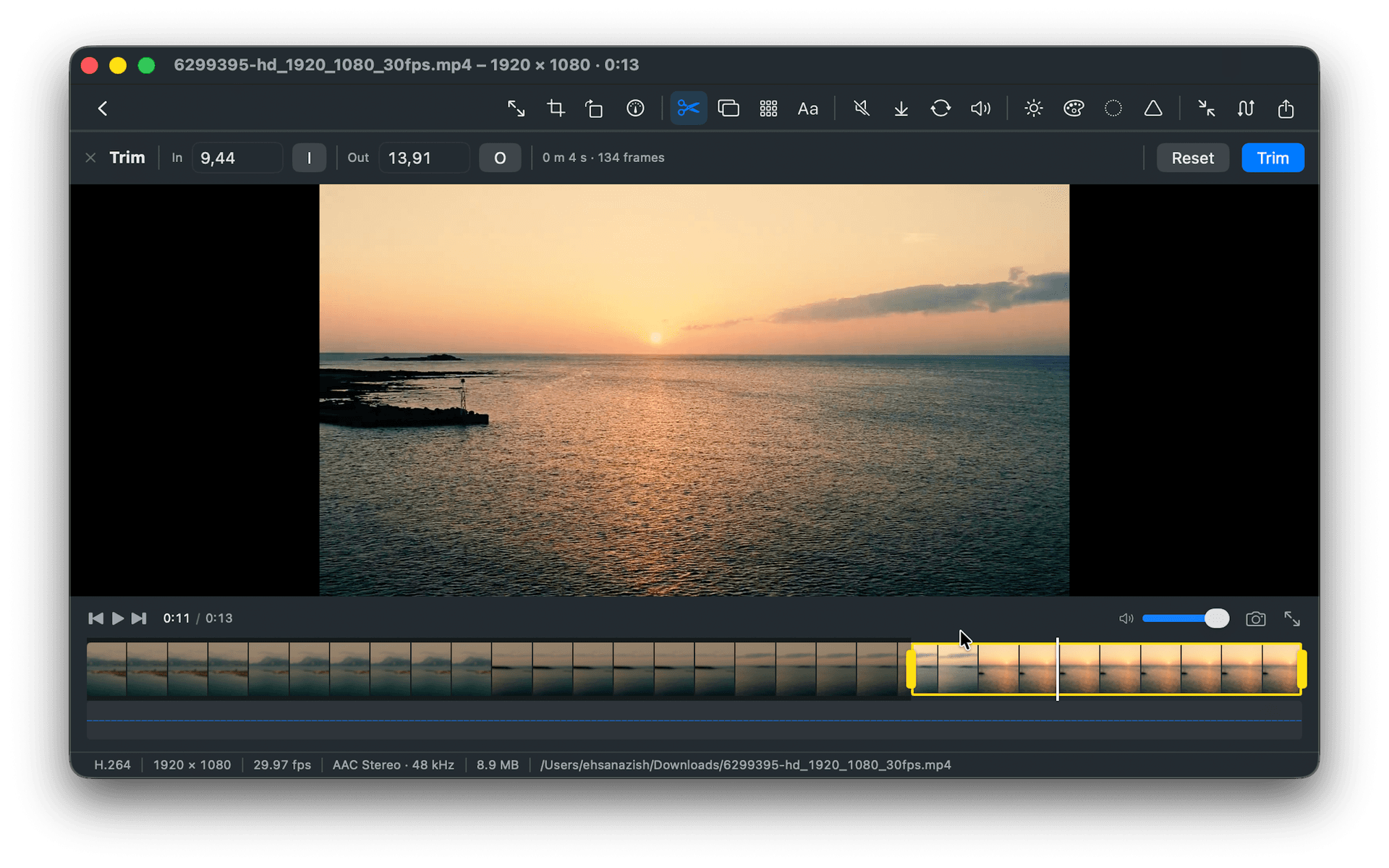 MovieArmyKnife compress tool with live size estimate