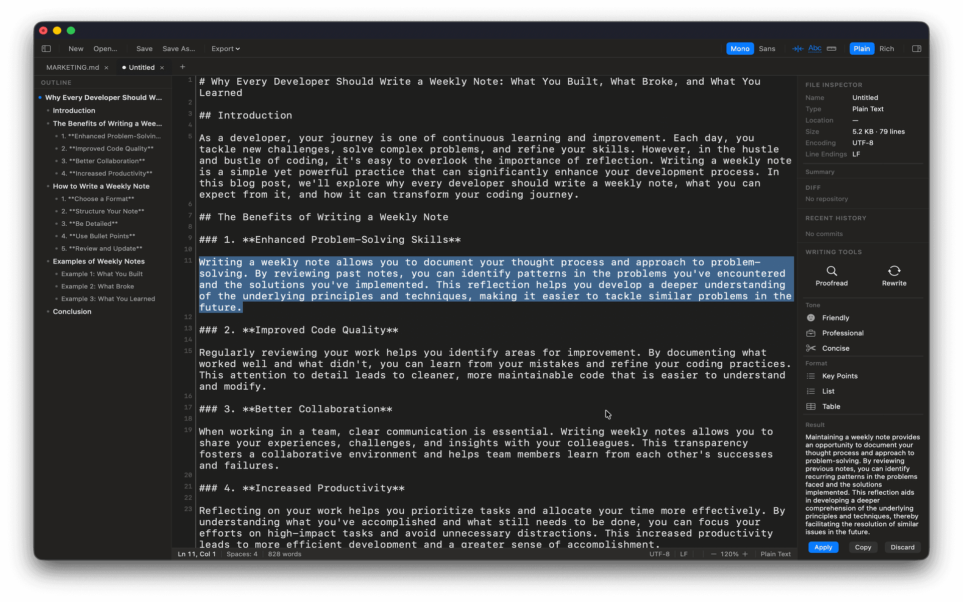 Paperforge Apple Intelligence writing tools