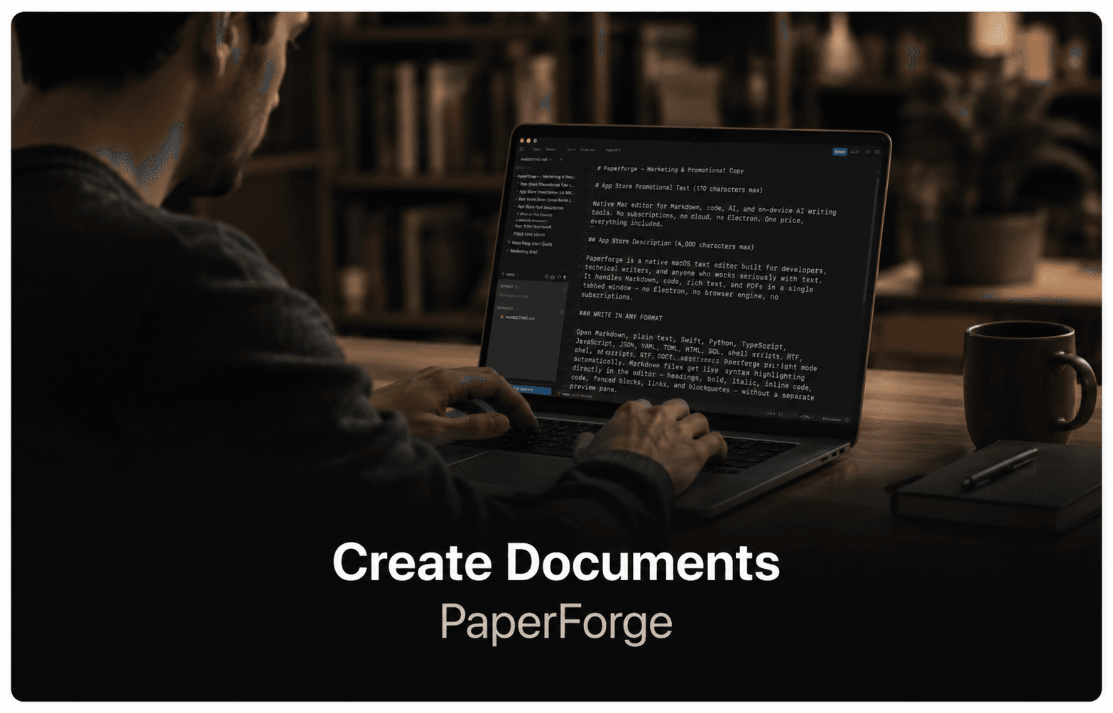 Paperforge — native macOS Markdown and code editor