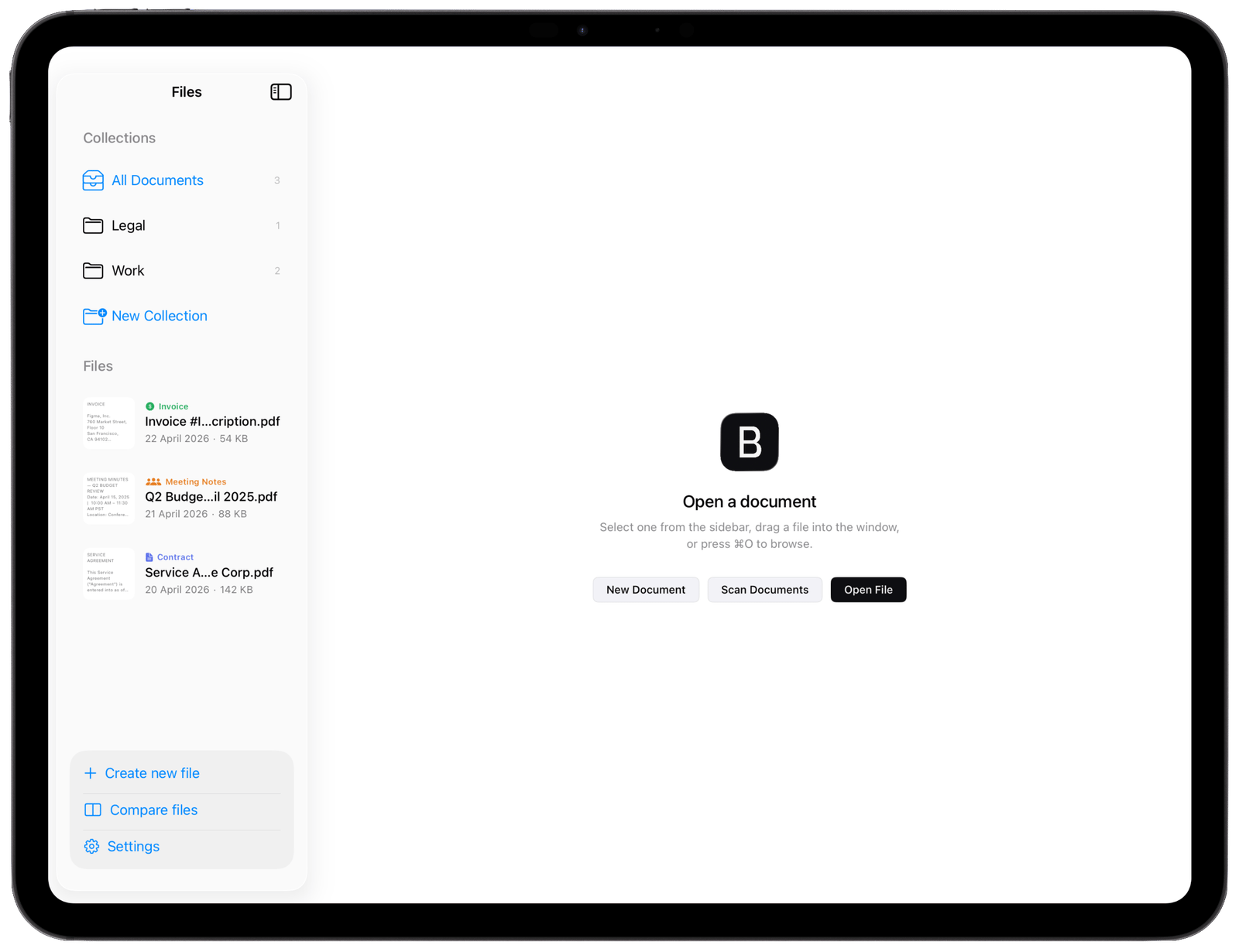BrieFolio document type detection